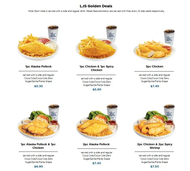 Long John Silver’s Menu Singapore with Prices
