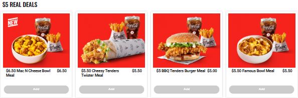 KFC Menu Singapore with Prices