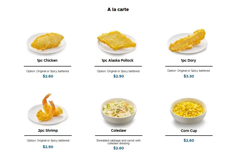 Long John Silver’s Menu Singapore with Prices