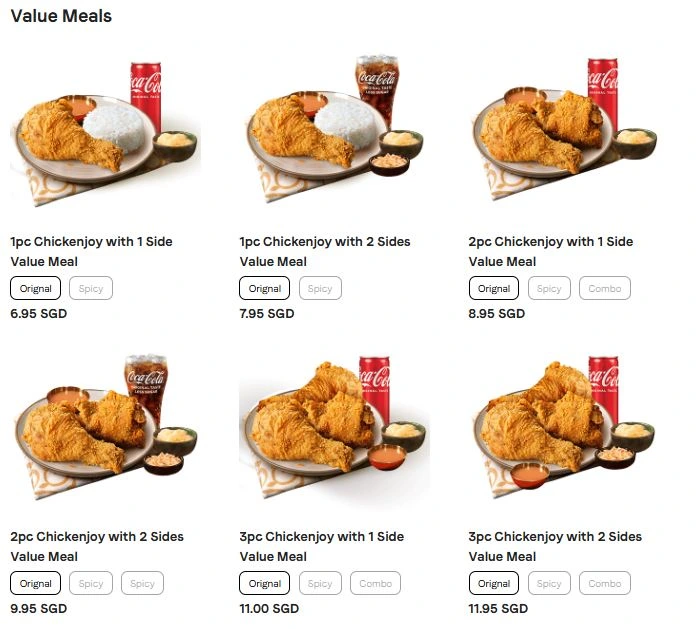 Jollibee Menu Singapore With Prices