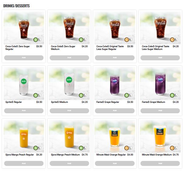 KFC Menu Singapore with Prices