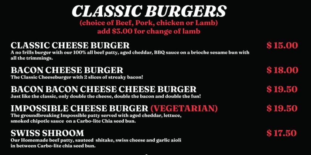 Fatboys Menu Singapore with Prices