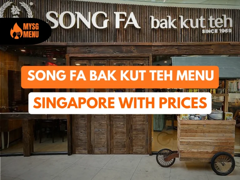 Song Fa Bak Kut Teh Singapore menu with prices
