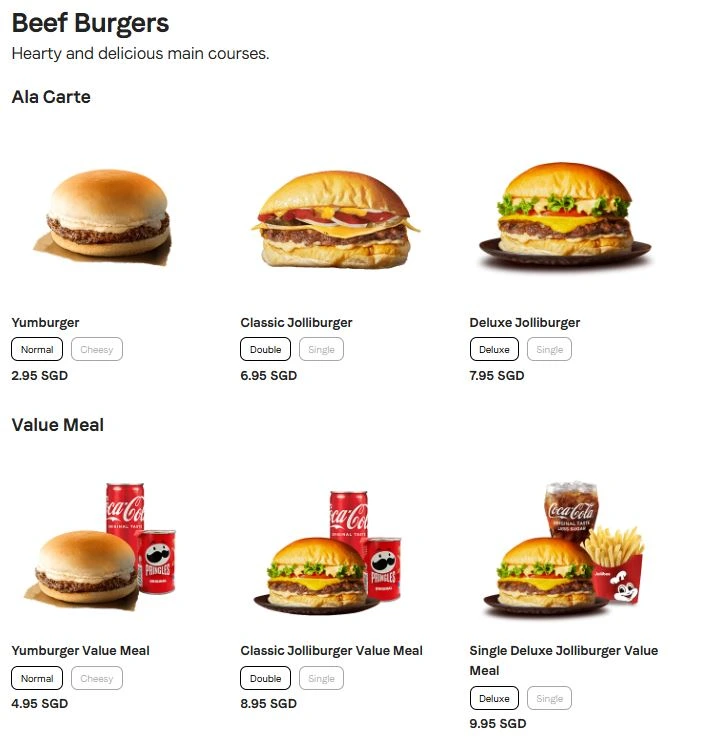 Jollibee Menu Singapore With Prices