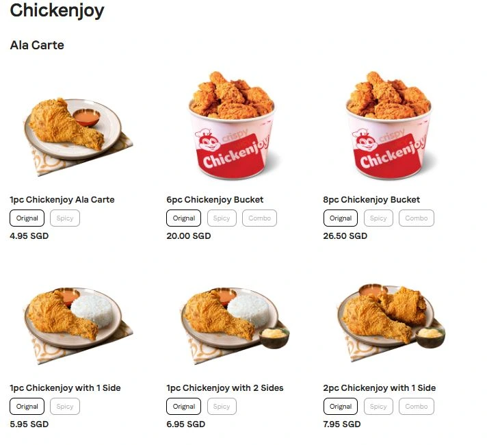 Jollibee Menu Singapore With Prices