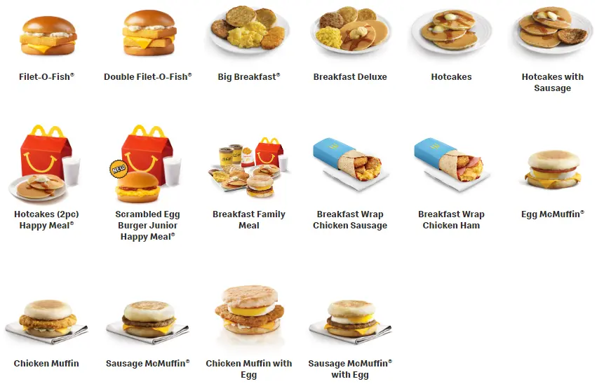McDonald’s Breakfast Menu Singapore Prices