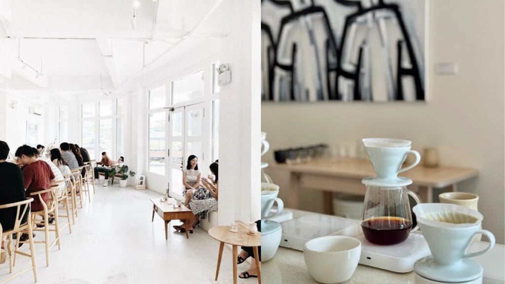 Apartment Coffee Selegie Road Singapore - Minimalist White Interior Hot White Coffee - Best Specialty Coffee Shop