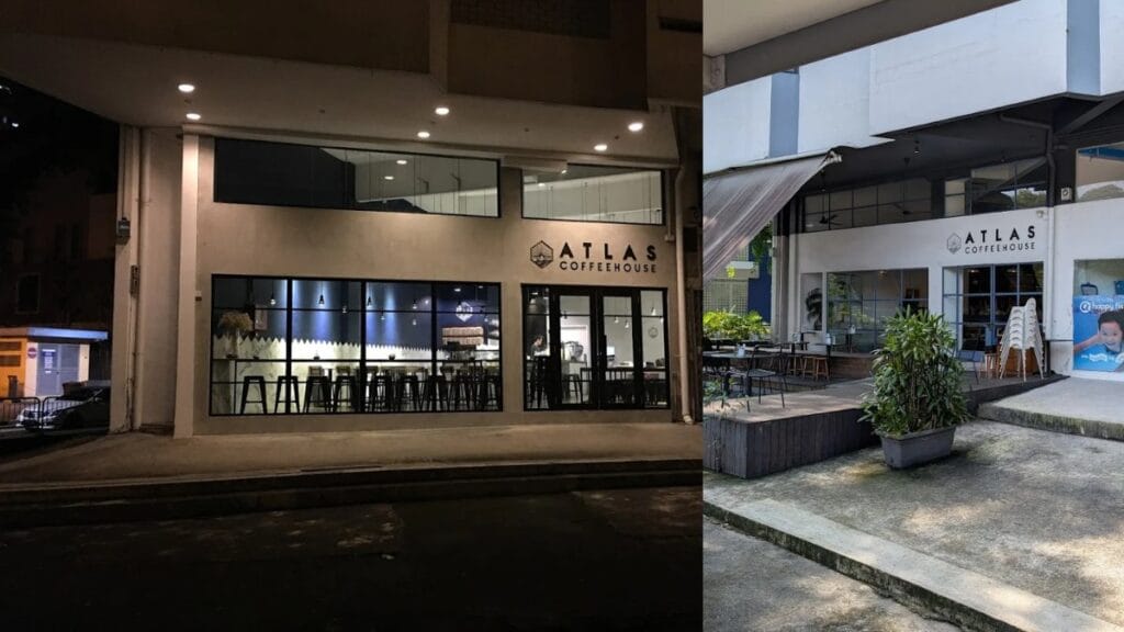Atlas Coffeehouse Bukit Timah Singapore - Big Brunch Plates Wurst Rosti and Iced Latte - Best Brunch Cafe