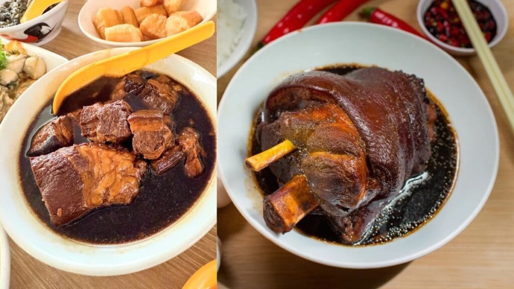 Jurong East Food: 20 Spots Worth The Queue 9 Dark soy sauce braised pork trotter served with porous dou zhi at Joo Siah, a heritage Jurong East food stall.