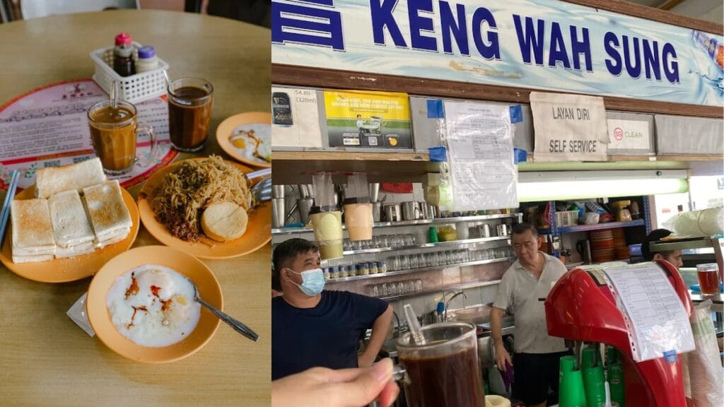 Keng Wah Sung Cafe Geylang Paya Lebar Singapore - Hainanese Kopi Gao and Kaya Butter Toast - Old School Nostalgic Kopitiam