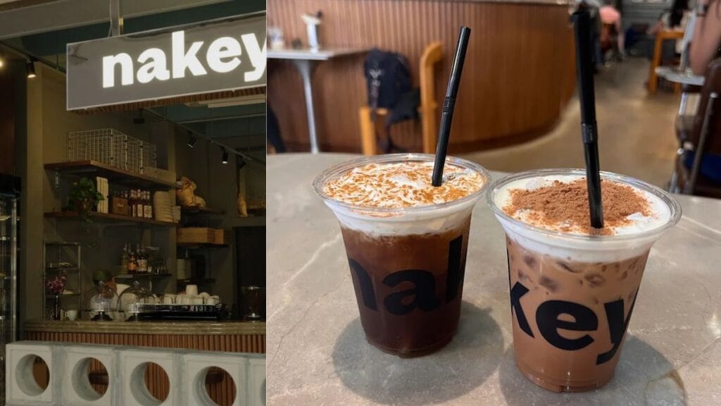 Nakey Trengganu Street Chinatown Singapore - Viral Mid Century Cafe Caramel Biscoff Latte and Stuffed Donuts - Aesthetic Coffee