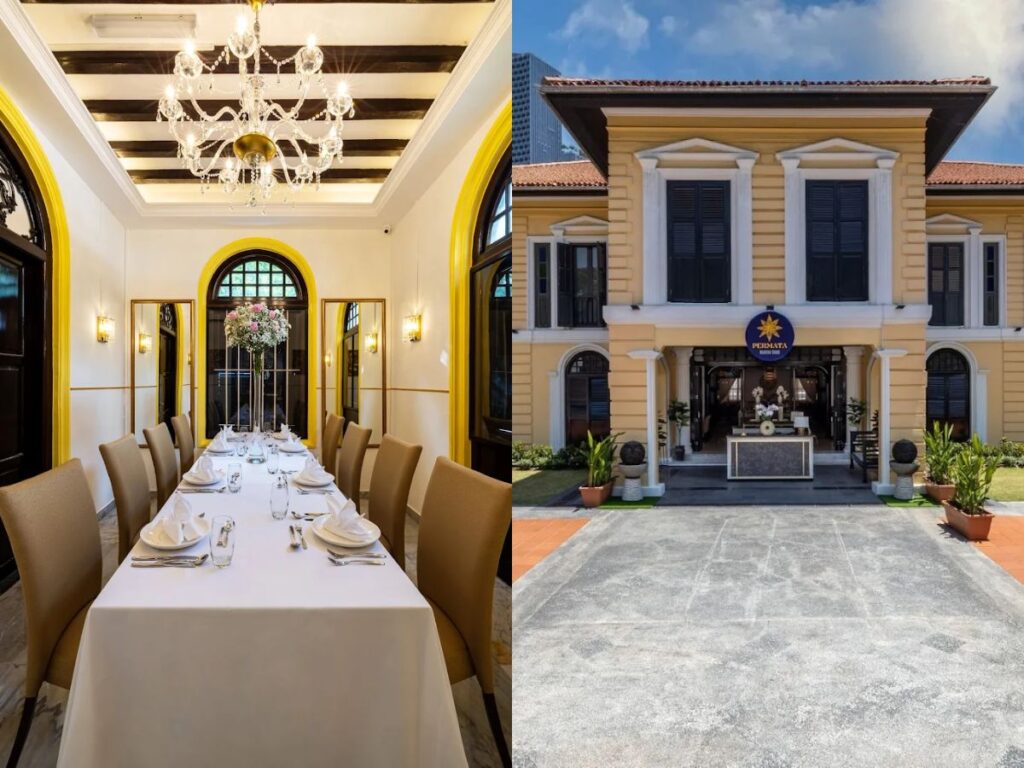 Heritage Nusantara cuisine served in the historic Gedung Kuning building at Permata Singapore.