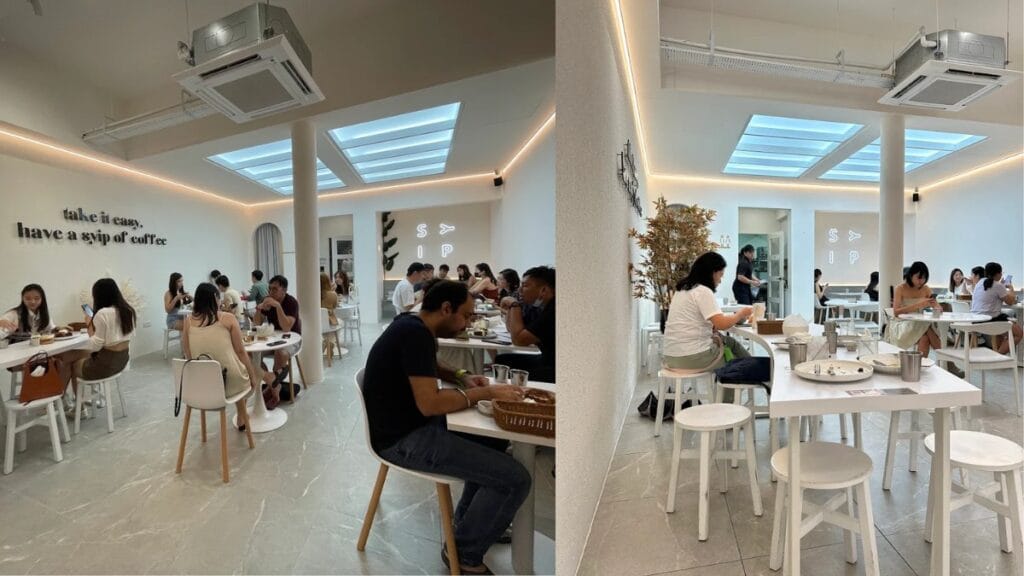 SYIP Farrer Park Singapore - Carbonara Udon and Maple Sea Salt Espresso - Minimalist Aesthetic Brunch Cafe