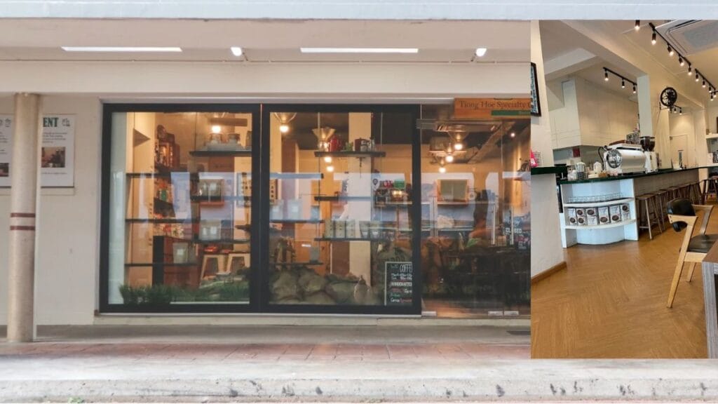 Tiong Hoe Specialty Coffee Stirling Road Singapore - Oat Milk Cappuccino and Roasted Beans - Heritage Specialty Coffee