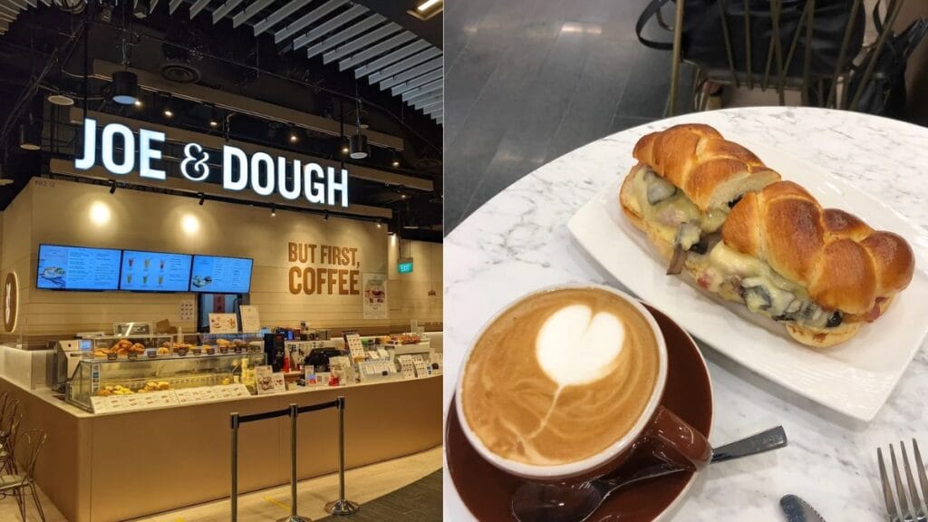Joe & Dough Marina One Downtown Singapore - Artisan Mr Joe Flat White and Scrambled Egg Croissant - Local Coffee Chain