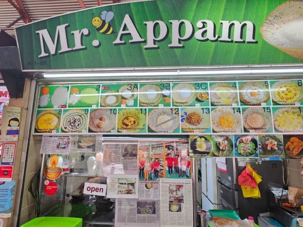 Maxwell Food Centre singapore: 10 Best Stalls & Halal Must-Eats (2026) 19 Mr Appam stall at Maxwell Food Centre serving South Indian appam and snack
