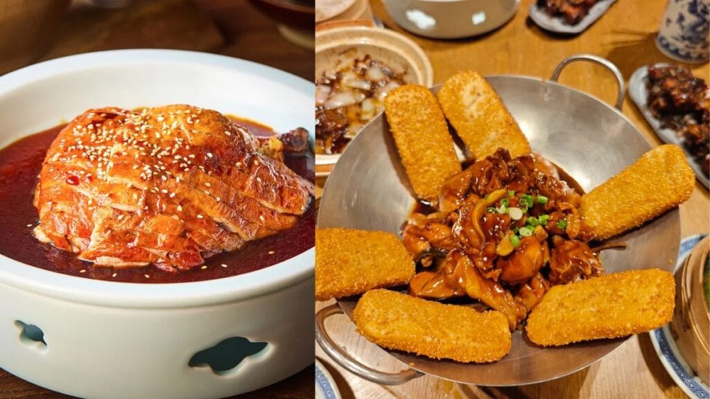 Crispy Jin Ling Roast Duck served at Nanjing Impressions, a classic Plaza Singapura food destination.