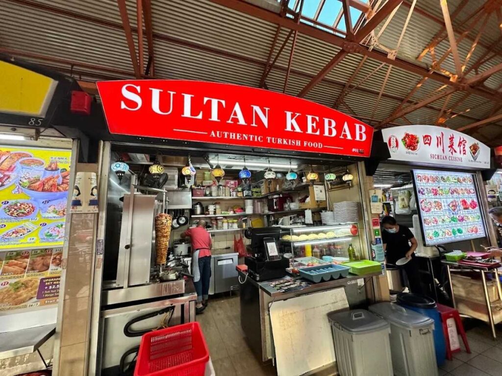 Maxwell Food Centre singapore: 10 Best Stalls & Halal Must-Eats (2026) 14 Sultan Kebab at Maxwell Food Centre serving halal kebabs and grilled meats