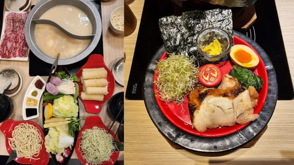 Rich, collagen-rich chicken hotpot at Tsukada Nojo, a famous Plaza Singapura food choice.