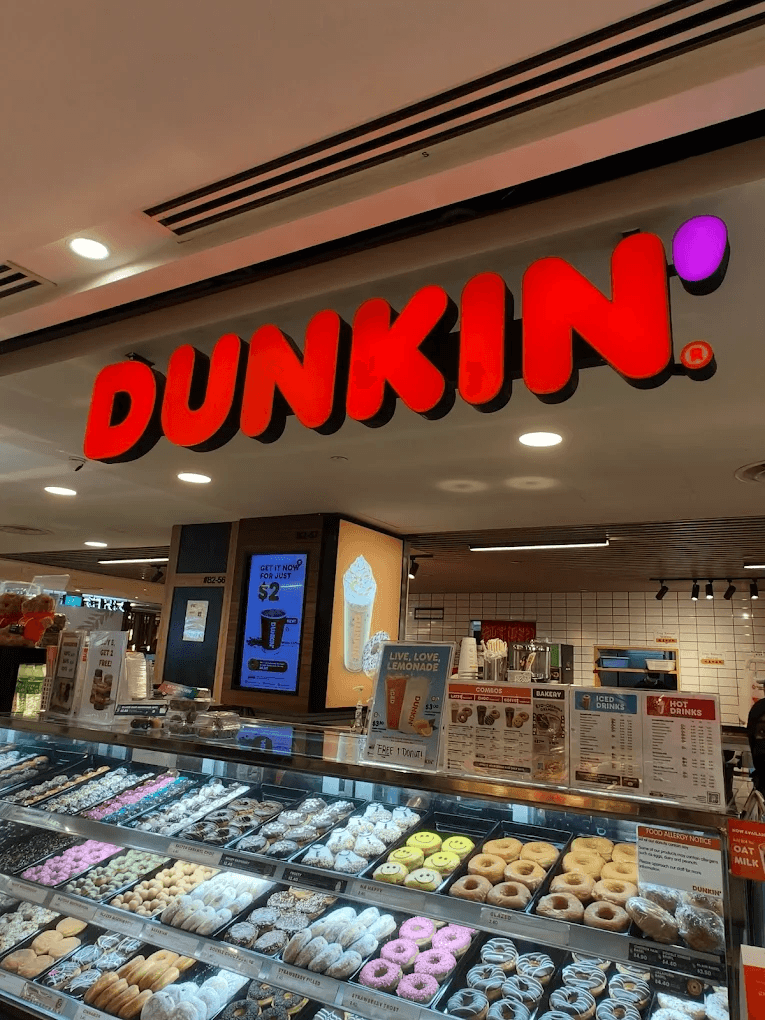 Dunkin' Donuts donuts coffee takeaway display Plaza Singapura Food