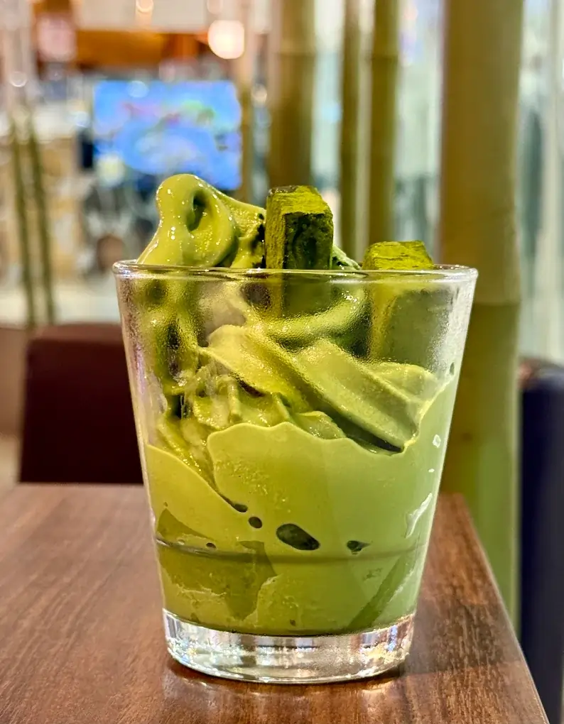 Matcha Parfait layered with mochi at Nana's Green Tea, a relaxing Plaza Singapura food cafe