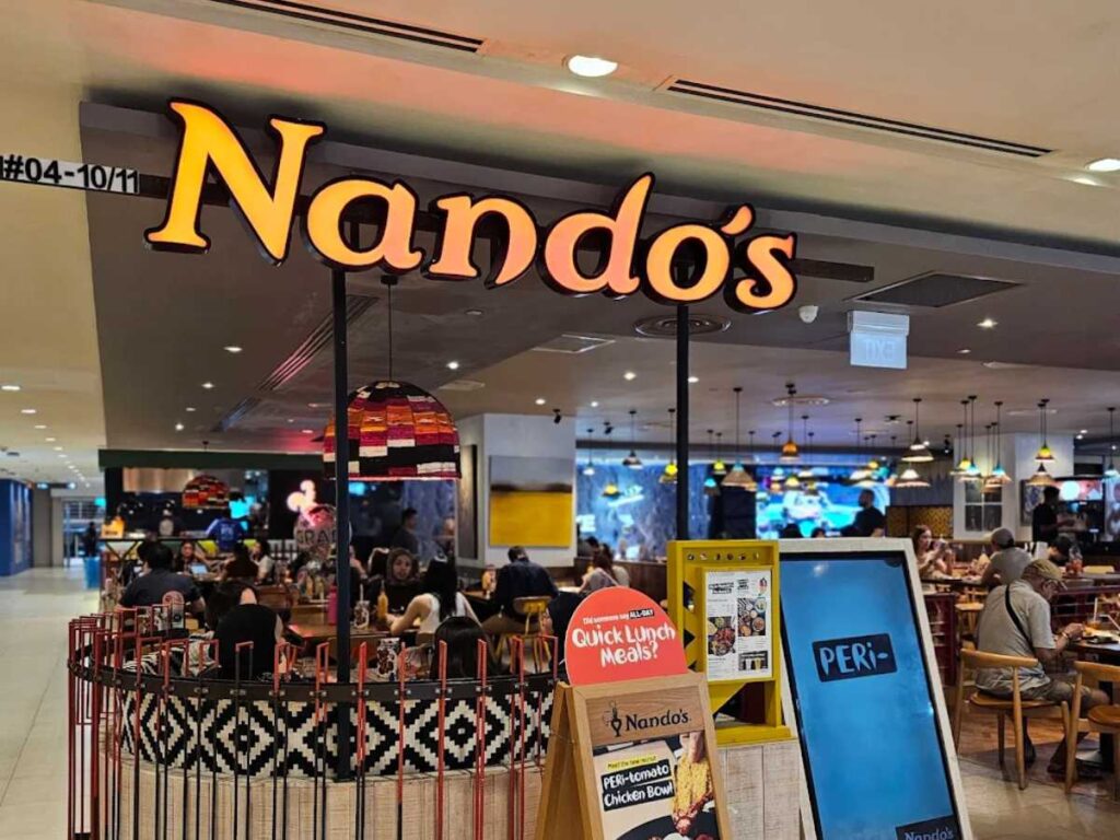 Nando's peri peri chicken platter restaurant interior Plaza Singapura Food