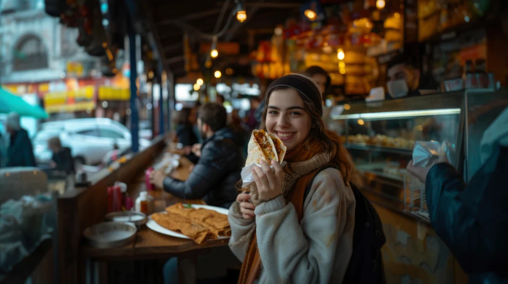 young person enjoying meal