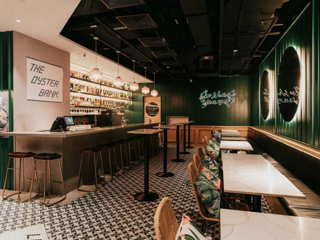 30+ Best Funan Food Places (2026): Halal, Cheap & Hidden Gems 12 The Oyster Bank fresh oysters and seafood bar dining setup – Best Funan Food Places