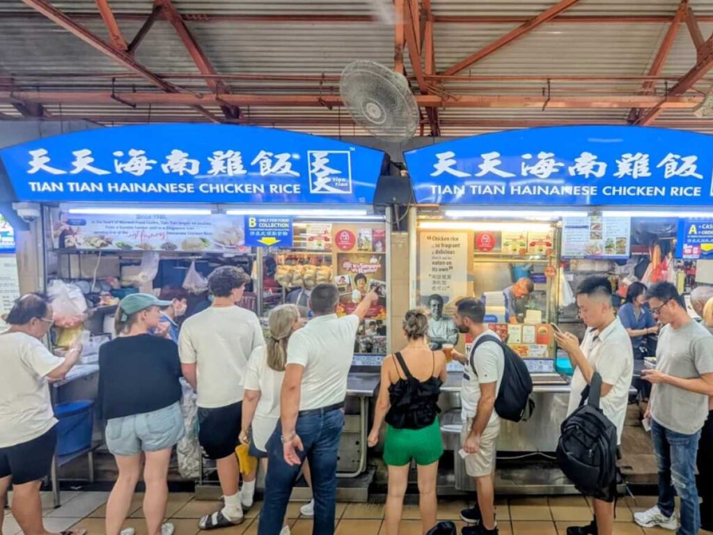 Tian Tian Hainanese Chicken Rice famous chicken rice plate with chili sauce – Tanjong Pagar Food Guide