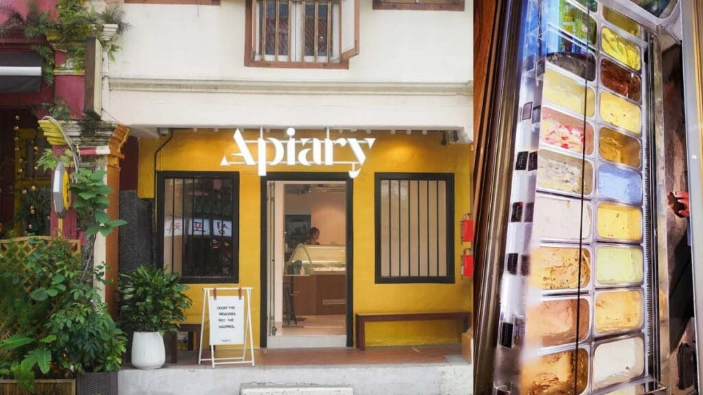 Apiary: Creamy artisanal honey ice cream with waffles at Neil Road cafe - Best Dessert in Singapore   