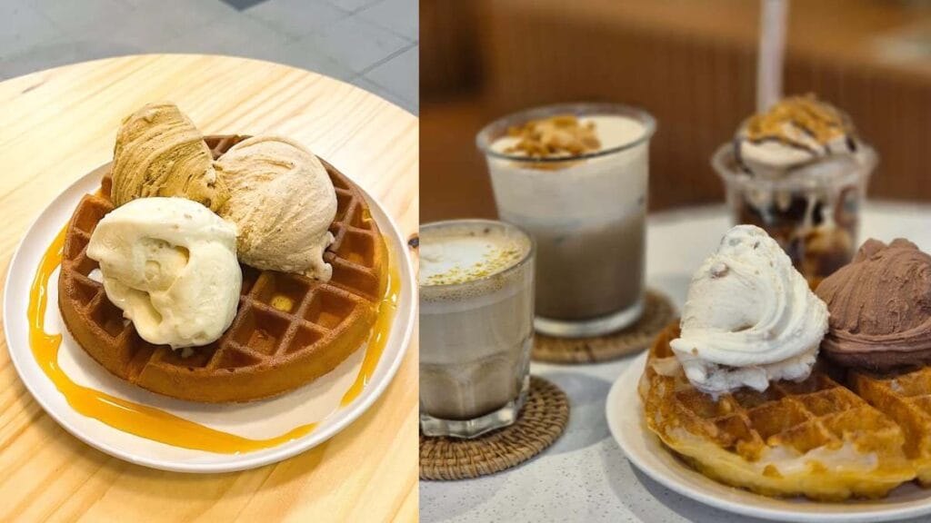 Dopa: Nutty and thick Pistachio Kunafa gelato served in a crispy croissant - Best Dessert in Singapore   