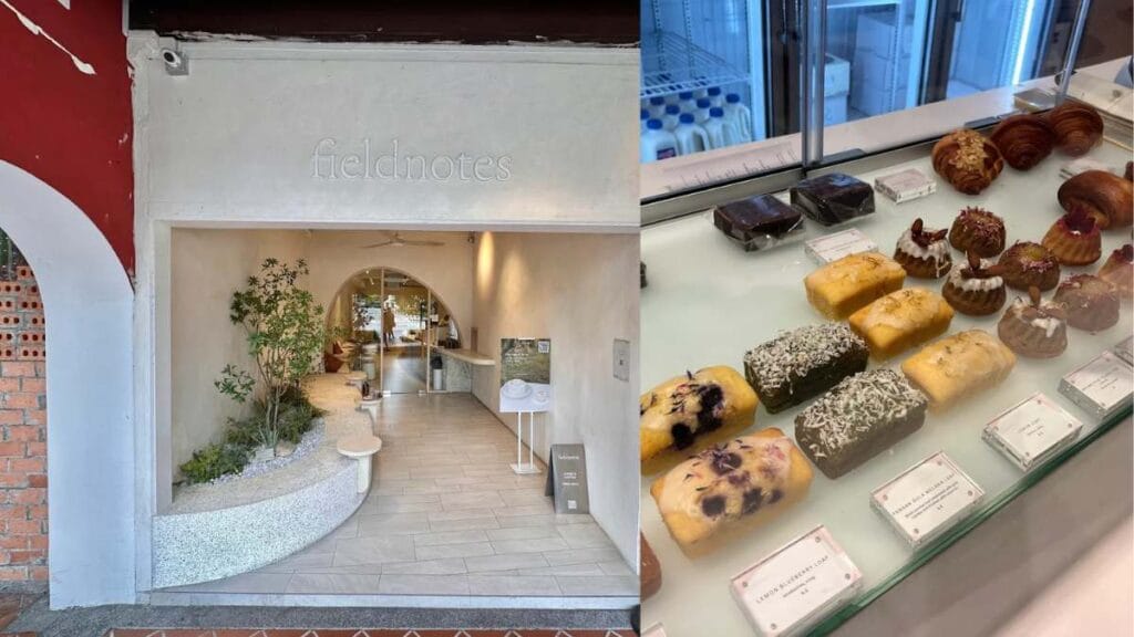 Fieldnotes (Neil Road): Minimalist guava lychee cake slice in a cozy wood-toned cafe - Best Dessert in Singapore   