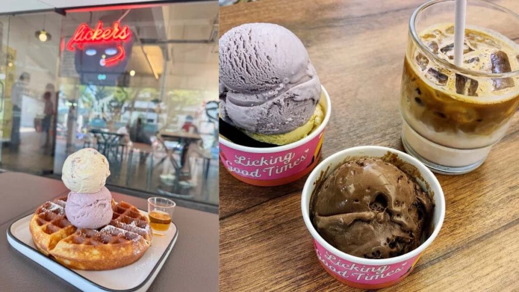 Lickers: Neon-lit heartland ice cream cafe serving honeycomb gelato and waffles - Best Dessert in Singapore   
