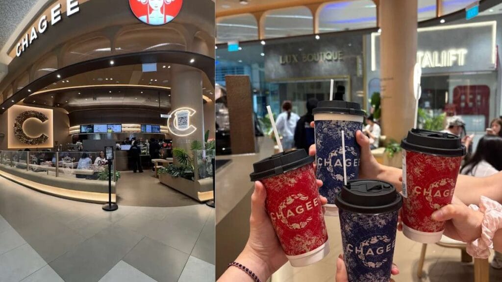 CHAGEE: Elegant tea shop interior of CHAGEE featuring premium oriental tea blends - Plaza Singapura Cafe