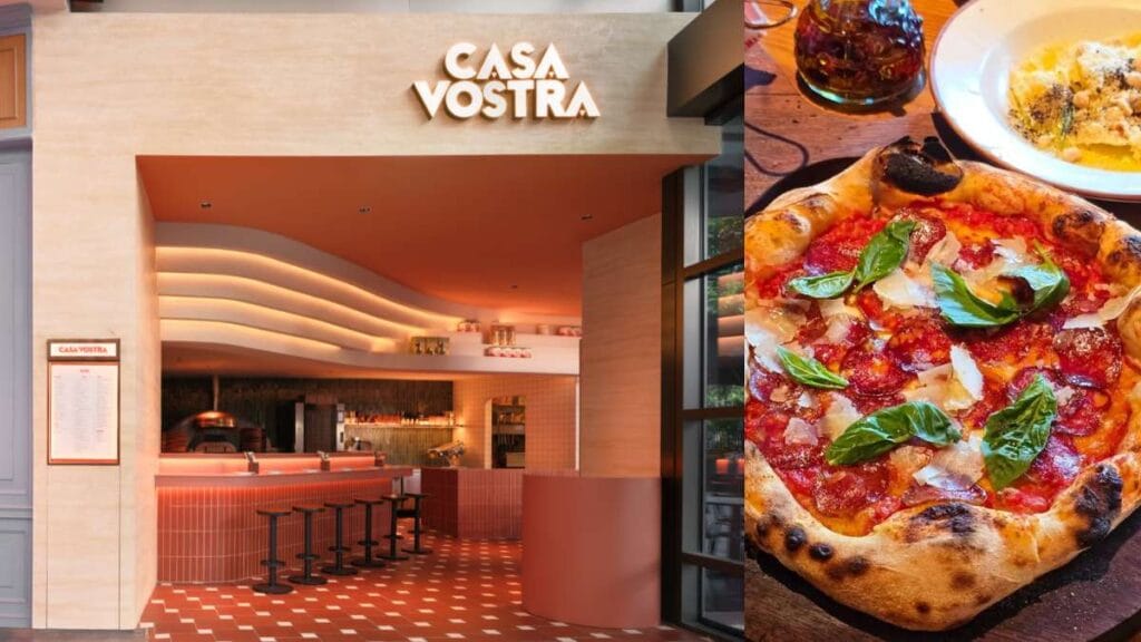 Casa Vostra: Freshly baked Tartufo e Funghi pizza with a light and airy Newpolitan style crust  - raffles city food
