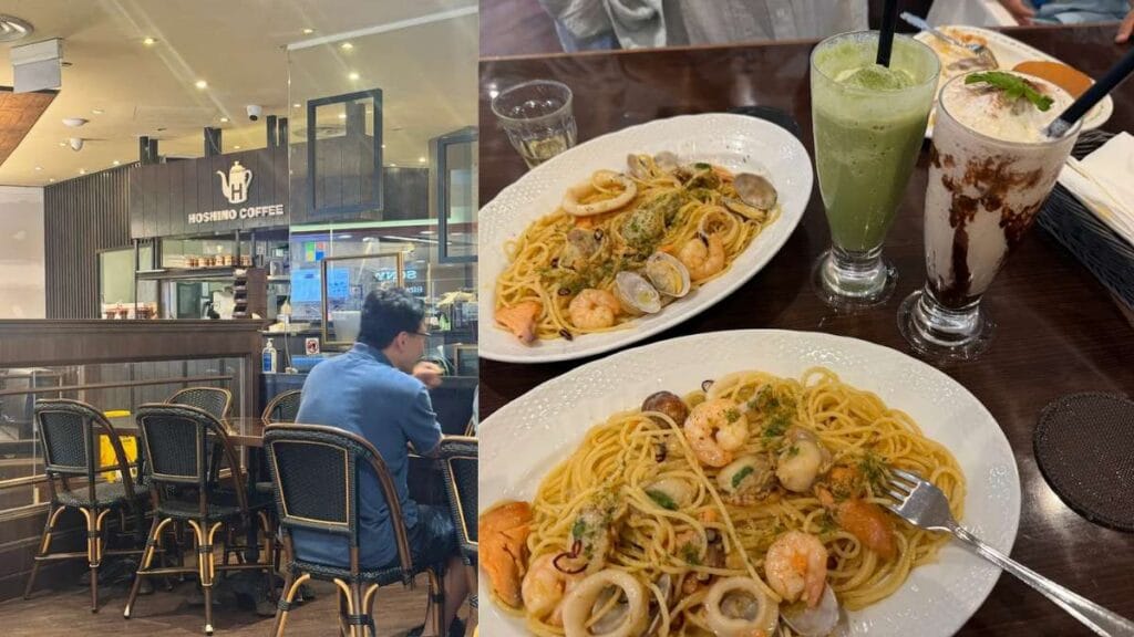 Hoshino Coffee: Cozy seating area at Hoshino Coffee known for Japanese hand-drip coffee and soufflés - Plaza Singapura Cafe