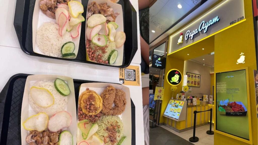 Papa Ayam: Spicy Indonesian Ayam Geprek served with rice and authentic sambal at Papa Ayam VivoCity.