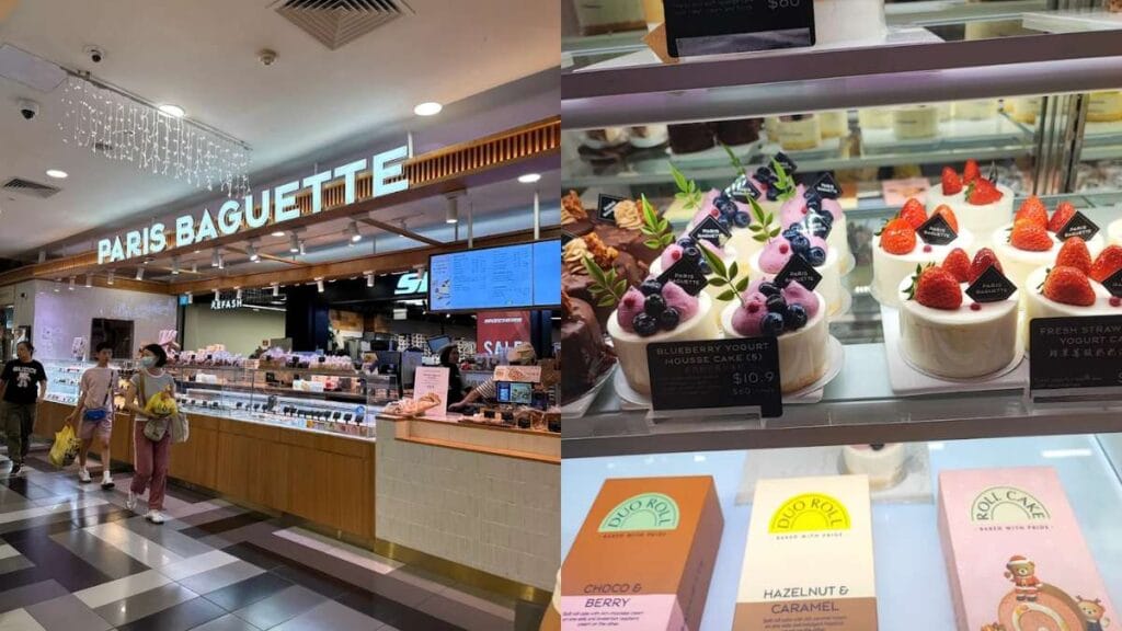 Paris Baguette: Gourmet display of French-inspired pastries and signature cakes at Paris Baguette - Plaza Singapura Cafe