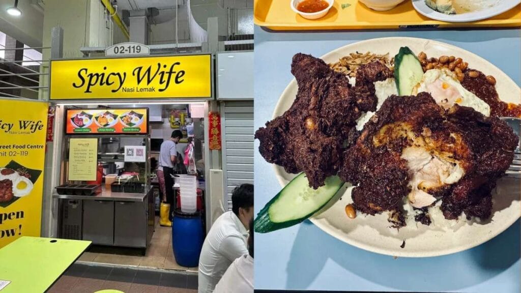 Amoy Street Food Centre Guide (2026): 20+ Best Stalls and Halal Eats 13 Spicy Wife Nasi Lemak (#02-119): Fragrant coconut rice with spicy sambal and crispy fried chicken from Spicy Wife Nasi Lemak at Amoy Street Food Centre