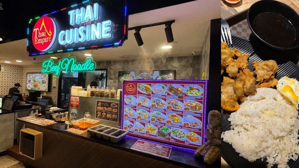 Thai Empire Thai basil chicken and pad thai dishes at Changi City Point food court Singapore Changi City Point Food Guide