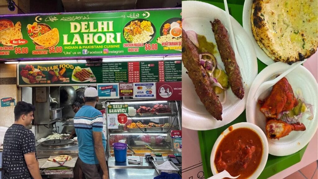 Butter chicken and fresh naan from Delhi Lahori tekka centre stall