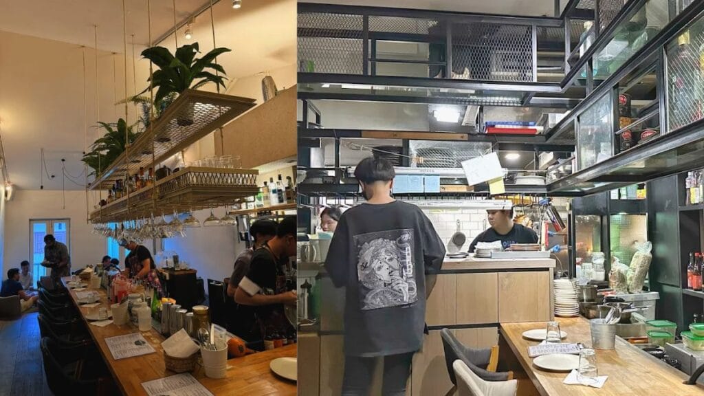 Habibi-san narrow shophouse restaurant offering a loud energetic Middle Eastern and Japanese izakaya dining experience.
