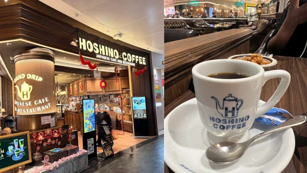 Hand-dripped coffee and fluffy souffle pancakes at Hoshino Coffee Jewel
