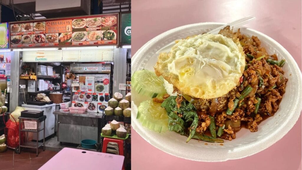 Plate of authentic phad thai from Imaroy Thai Food tekka centre stall