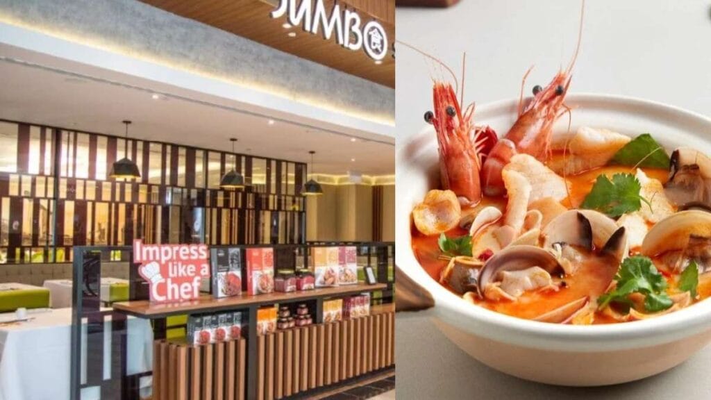 Signature Chili Crab and seafood dishes at JUMBO Seafood Jewel Changi Airport