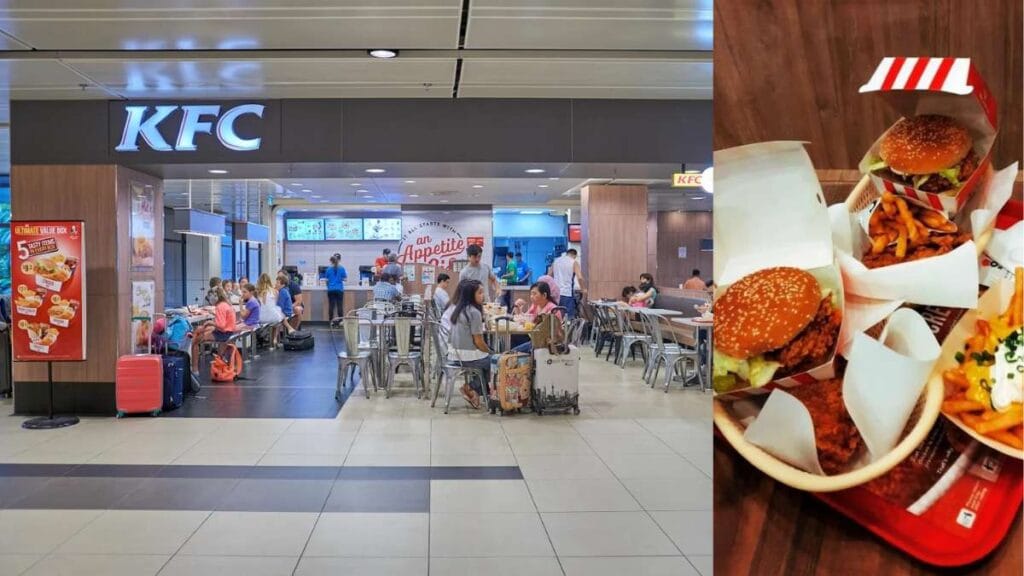 Crispy fried chicken and fast food meals at KFC Jewel Changi Airport