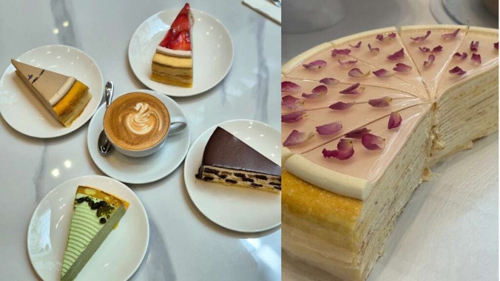 Signature Mille Crêpes and luxury cakes at Lady M New York Jewel Changi