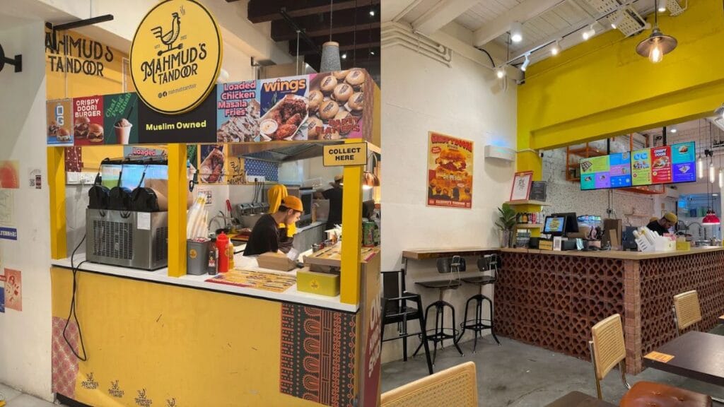 Mahmud's Tandoor three-storey casual Western grill and burger spot serving Muslim-owned street food near Haji Lane.
