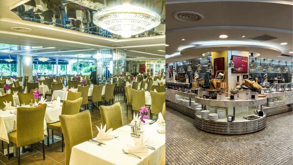An elegant spread of local and international cuisine at the Royal Palm halal buffet in Orchid Country Club.
