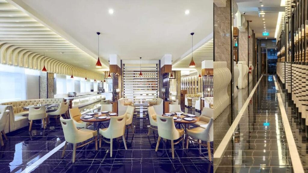 An opulent dining hall featuring a wide selection of international halal dishes at Royale, Mercure Singapore Bugis.